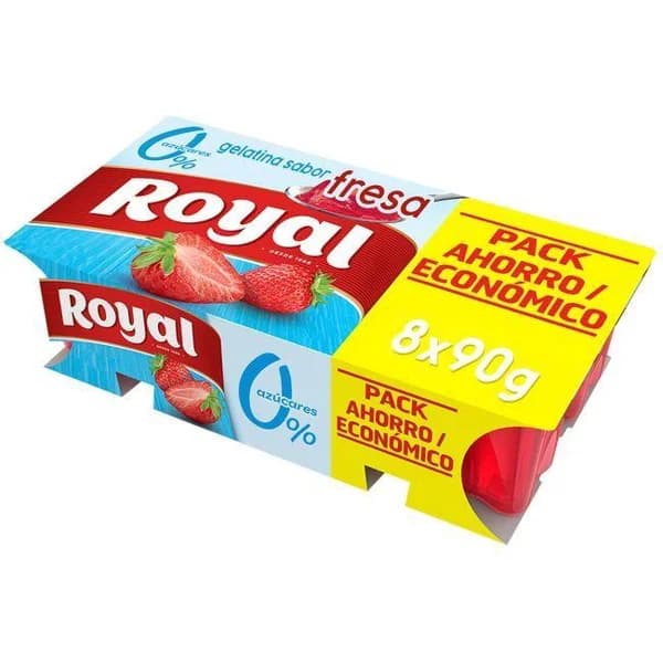Gelatina refrigerada sabor fresa 0% ROYAL, pack 8x90 g - 0.8 kg - Imagen del producto en Findit