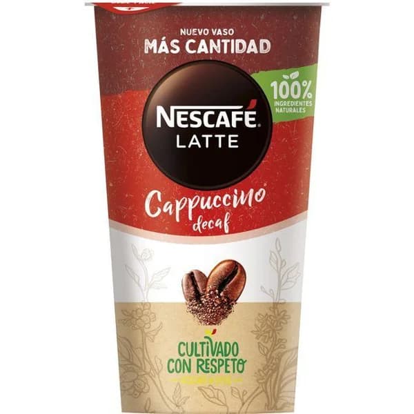 Café Latte Cappuccino descafeinado NESCAFÉ, vaso 205 ml - 1 ud - Imagen del producto en Findit