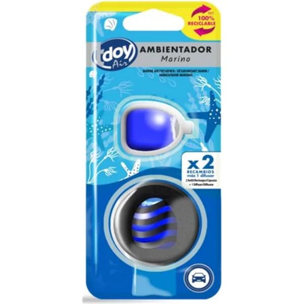 Ambientador Coche Clip + 2 Recambios Marino - 1 ud - Imagen del producto en Findit