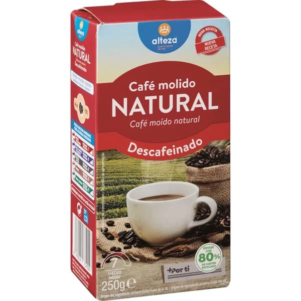 Café Molido Descafeinado Natural - 0.25 kg - Imagen del producto en Findit