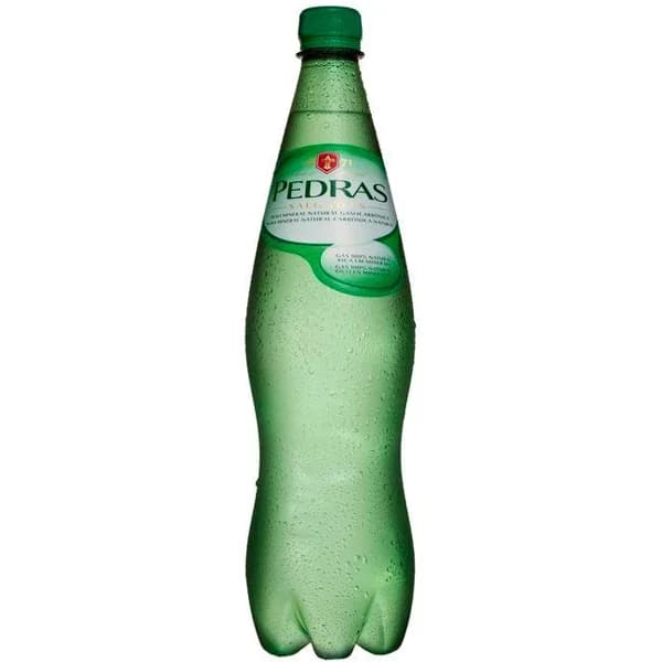 Agua mineral natural con gas PEDRAS, botella 1 litro - 1 l - Imagen del producto en Findit