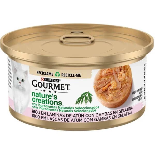 Alimento de atún&gambas para gato GOURMET, lata 70 g - 1 ud - Imagen del producto en Findit