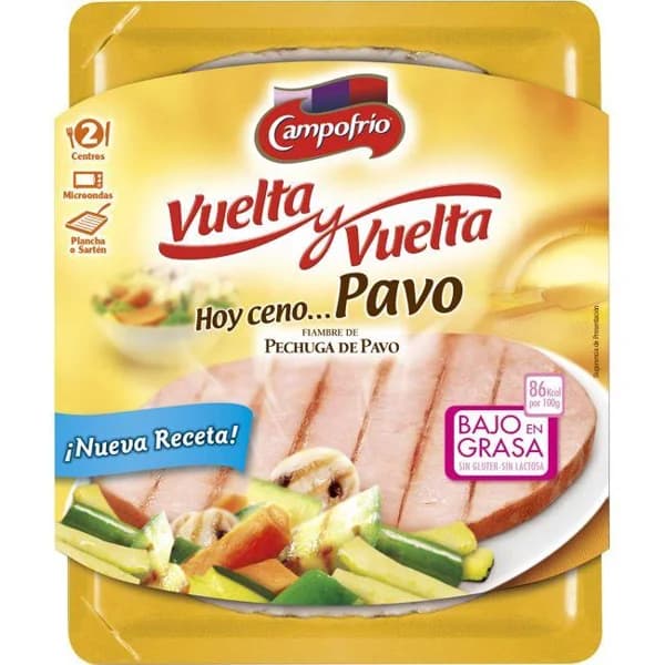 Vuelta y vuelta de pavo al horno CAMPOFRÍO, bandeja 190 g - 1 ud - Imagen del producto en Findit