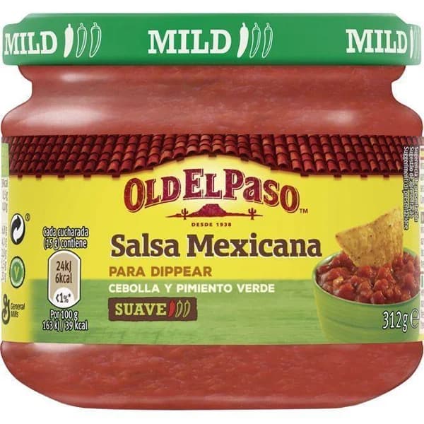 Salsa mexicana de tomate-cebolla-pim. OLD EL PASO, frasco 312 g - 0.31 kg - Imagen del producto en Findit