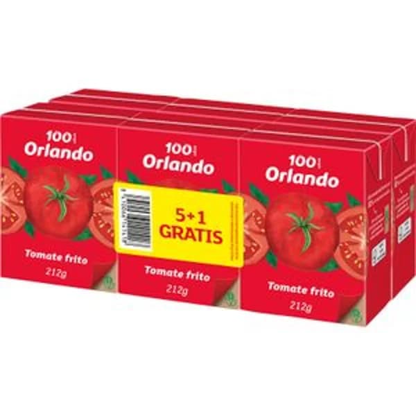 Tomate frito Orlando sin gluten pack de 6 unidades de 212 g. - 1.27 kg - Imagen del producto en Findit
