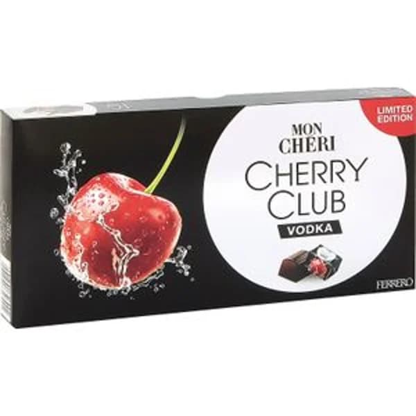 Bombones rellenos de licor de vodka Ferrero Mon Chéri Cherry Club 157 g. - 1 ud - Imagen del producto en Findit