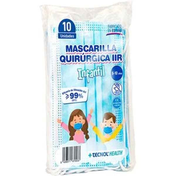 Mascarilla infantil quirúrgica 10 unidades - 1 ud - Imagen del producto en Findit