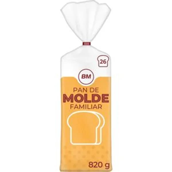 Pan de molde tamaño familiar 26 rebanadas 820 g - 0.82 kg - Imagen del producto en Findit