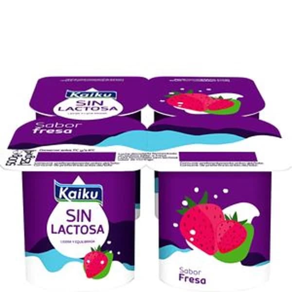 Yogur sin lactosa sabor fresa 4x125 g - 0.5 kg - Imagen del producto en Findit