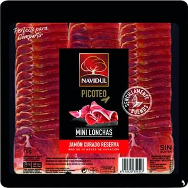 Jamón curado reserva en lonchas 70 g - 0.07 kg - Imagen del producto en Findit