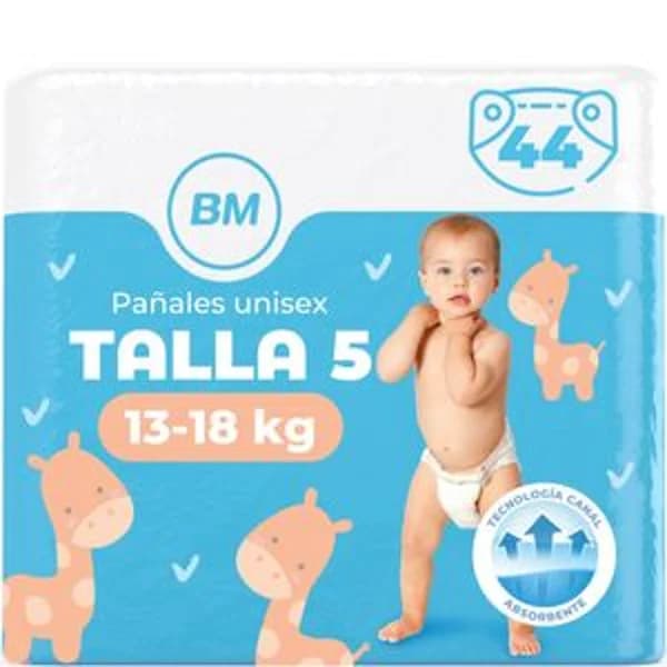Pañales talla 5, 44 unidades (12-17 kg) - 1 ud - Imagen del producto en Findit