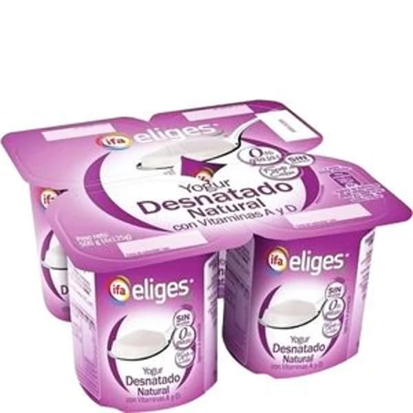 Yogur natural desnatado 4x125 g - 0.5 kg - Imagen del producto en Findit