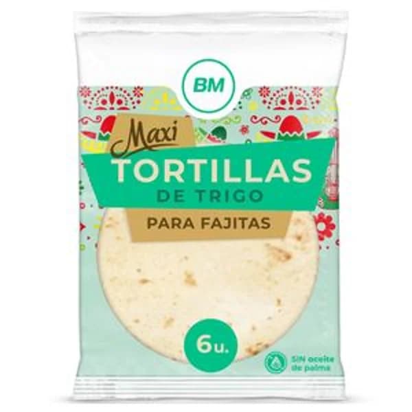Maxi tortillas de trigo para fajitas 6 unidades - 0.38 kg - Imagen del producto en Findit