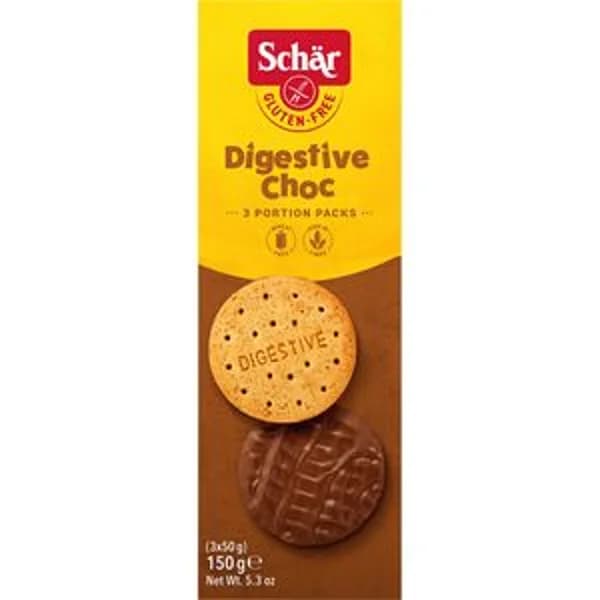 Galleta digestive con chocolate sin gluten 150 g - 0.15 kg - Imagen del producto en Findit