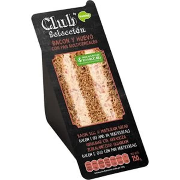 Sandwich club bacon y huevo 150 g - 0.15 kg - Imagen del producto en Findit