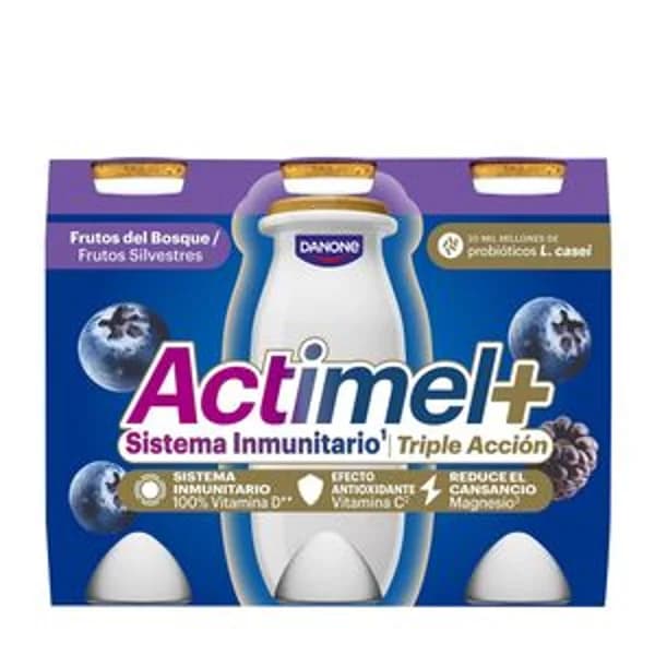 Yogur líquido con frutos del bosque 6x100 ml - 0.6 kg - Imagen del producto en Findit