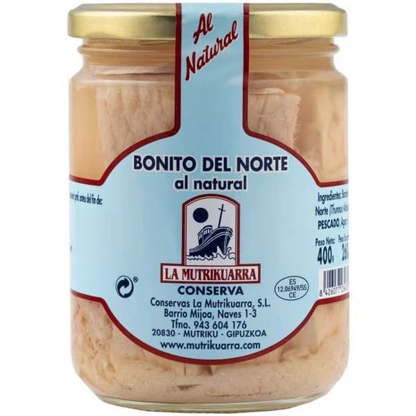 Bonito del norte al natural LA MUTRIKUARRA, frasco 260 g - 1 ud - Imagen del producto en Findit