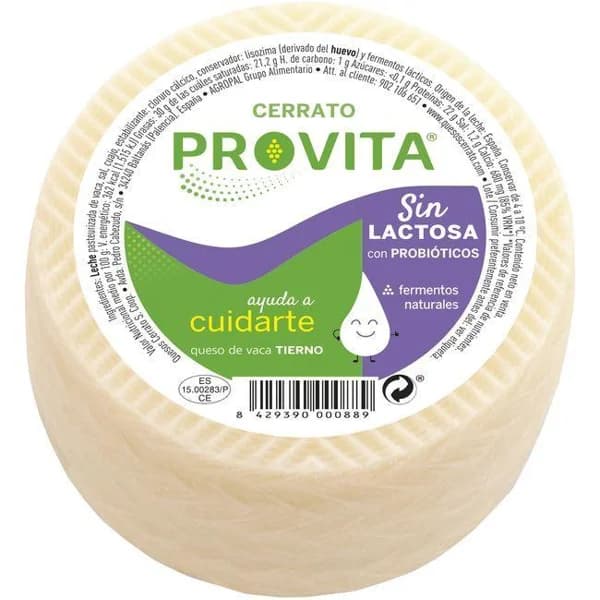 Queso baby sin lactosa mini PROVITA, pieza 450 g - 1 ud - Imagen del producto en Findit