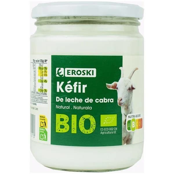 Kefir de leche de cabra EROSKI BIO, frasco 420 g - 0.42 kg - Imagen del producto en Findit
