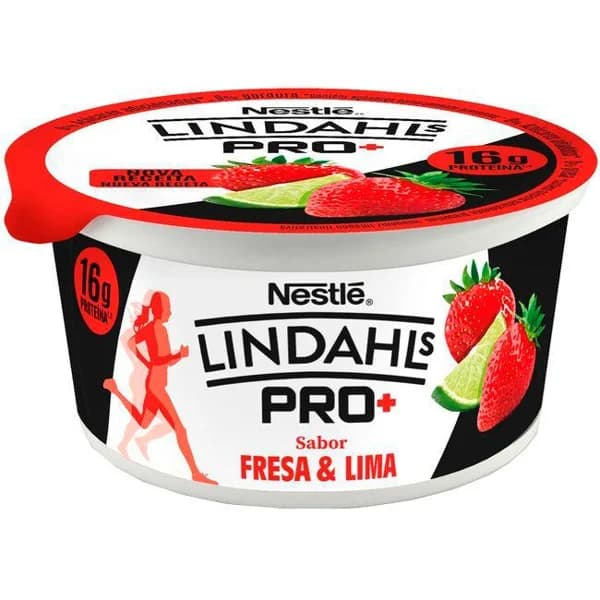 Producto lácteo pro de fresa-lima LINDAHLS, tarrina 160 g - 1 ud - Imagen del producto en Findit
