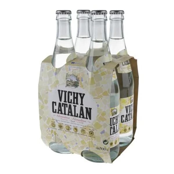 Agua mineral con gas Vichy Catalán natural pack de 4 botellas de vidrio de 50 cl. - 2 l - Imagen del producto en Findit