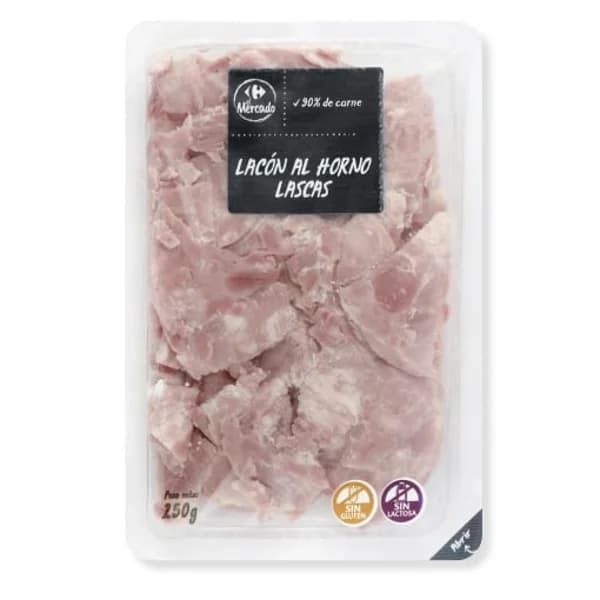 Lacón al horno en Lascas en lonchas Carrefour El Mercado sin gluten y sin lactosa 250 g - 0.25 kg - Imagen del producto en Findit