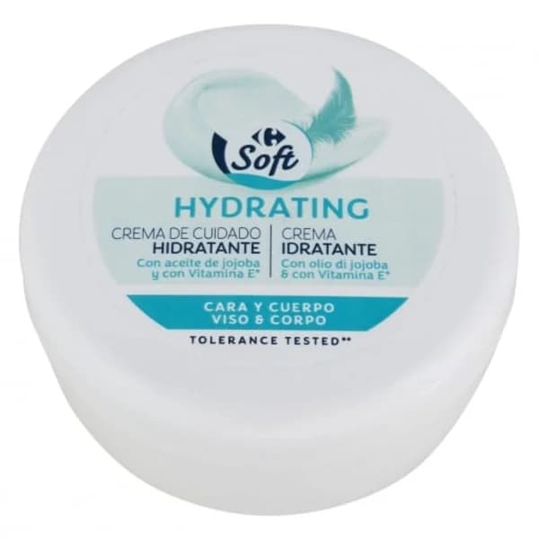 Crema hidratante cara y cuerpo con aceite de jojoba y vitamina E Carrefour 250 ml. - 0.25 l - Imagen del producto en Findit