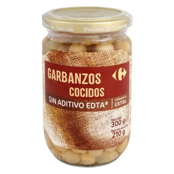 Garbanzos cocidos al natural Classic Carrefour 210 g. - 0.21 kg - Imagen del producto en Findit