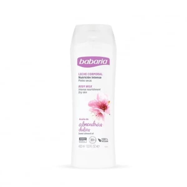 Leche corporal nutrición intensa aceite de almendras dulces pieles secas Babaria 400 ml. - 0.4 l - Imagen del producto en Findit