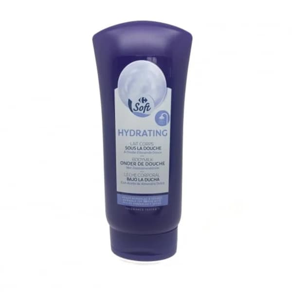 Leche corporal bajo la ducha hidratante para pieles normales y secas Soft Carrefour 400 ml. - 0.4 l - Imagen del producto en Findit