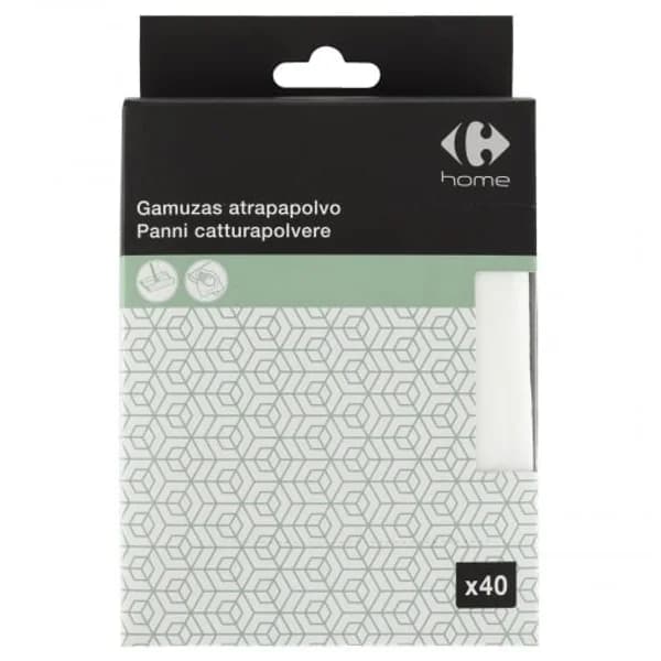 Set de 40 Gamuzas Atrapapolvo Desechables CARREFOUR 5,5x11,5x18 cm - 39.83 ud - Imagen del producto en Findit