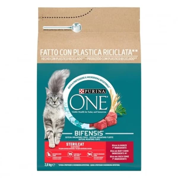 Pienso de buey y trigo para gatos esterilizados Purina One 2,8 kg - 2.8 kg - Imagen del producto en Findit