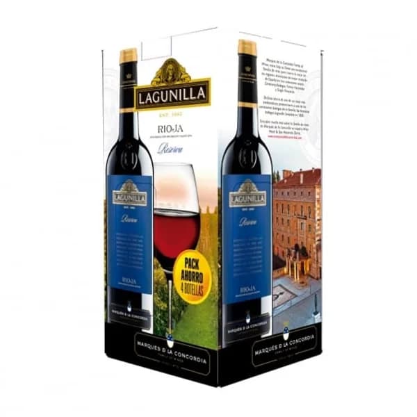 Caja de 4 botellas de vino tinto reserva tempranillo Lagunilla D.O.Ca. Rioja 75 cl. - 1 ud - Imagen del producto en Findit