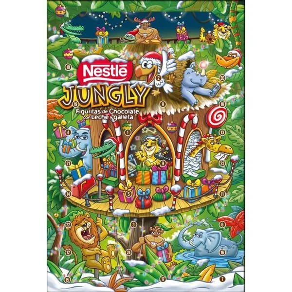 Calendario 2024 NESTLÉ JUNGLY, caja 187 g - 1 ud - Imagen del producto en Findit