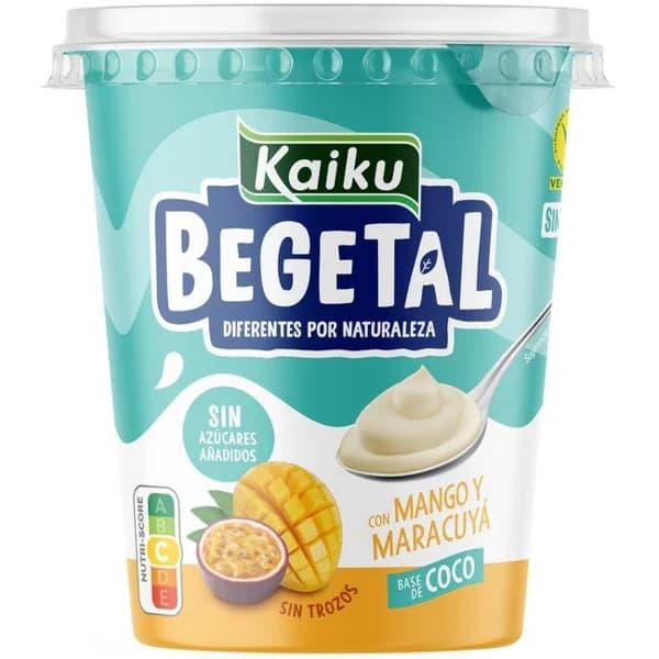 Begetal de coco con mango y maracuyá KAIKU, pack 4x350 g - 1 ud - Imagen del producto en Findit