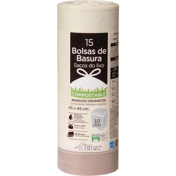 Bolsa Basura Compostable Con Autocierre 10L - 14.58 ud - Imagen del producto en Findit