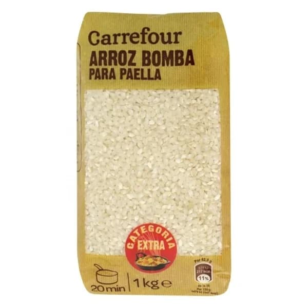 Arroz bomba para paella categoría extra Carrefour 1 kg. - 1 kg - Imagen del producto en Findit
