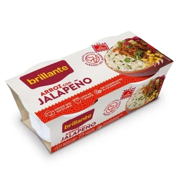 Arroz con jalapeño para microondas Brillante sin gluten pack de 2 unidades de 125 g. - 0.25 kg - Imagen del producto en Findit