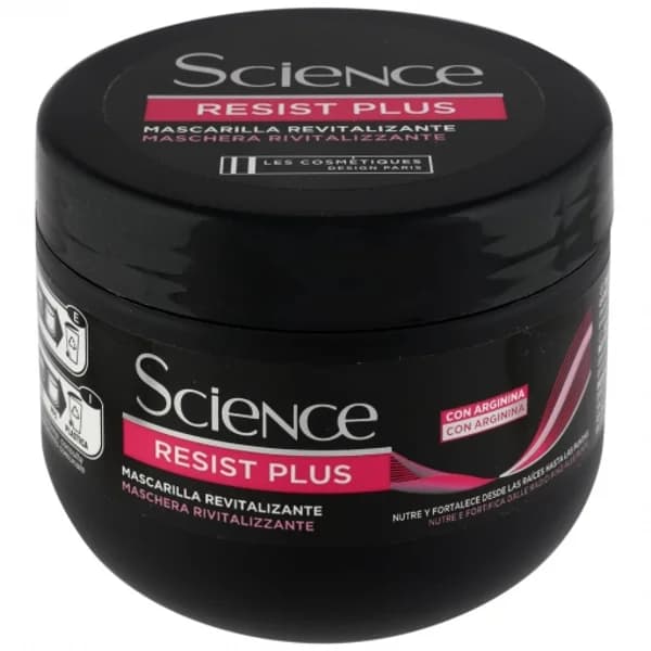 Mascarilla capilar revitalizante Resist Plus con arginina cabellos frágiles Science Les Cosmétiques 300 ml. - 0.3 l - Imagen del producto en Findit