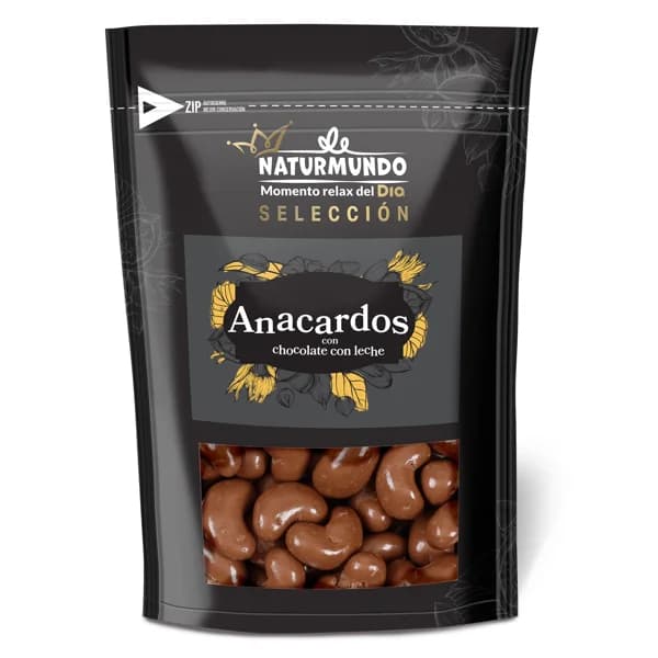 Anacardos recubiertos con chocolate con leche Naturmundo de Dia bolsa 150 g - 1 ud - Imagen del producto en Findit