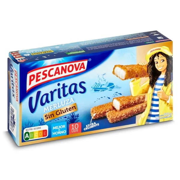 Varitas de merluza sin gluten Pescanova caja 300 g - 1 ud - Imagen del producto en Findit