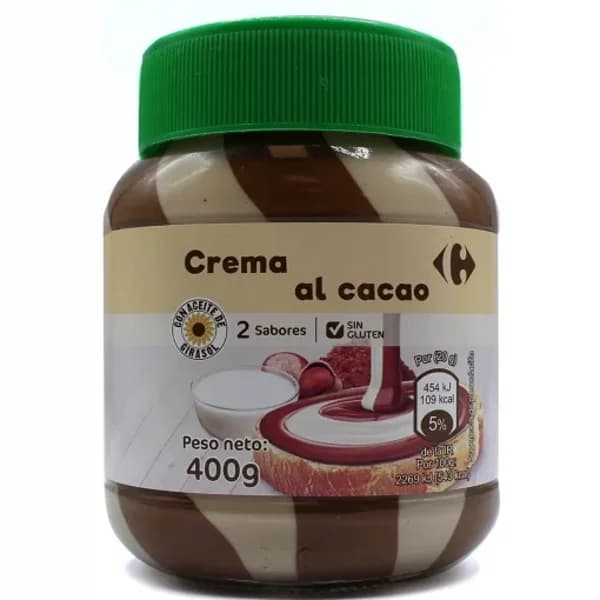Crema de cacao y leche con avellanas Carrefour Classic sin gluten 400 g. - 0.4 kg - Imagen del producto en Findit
