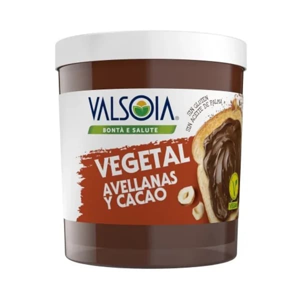 Crema de avellanas y cacao con soja Valsoia sin gluten y sin lactosa 200 g. - 0.2 kg - Imagen del producto en Findit