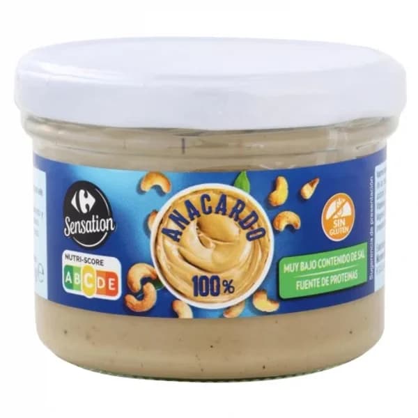 Crema de anacardo Carrefour Sensation sin gluten 200 g. - 0.2 kg - Imagen del producto en Findit