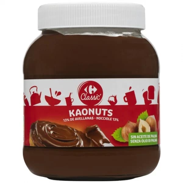Crema de avellanas 13% Carrefour 750 g. - 0.75 kg - Imagen del producto en Findit