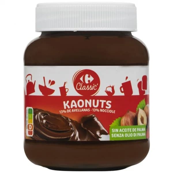 Crema de avellanas Carrefour Classic sin aceite de palma 400 g. - 0.4 kg - Imagen del producto en Findit