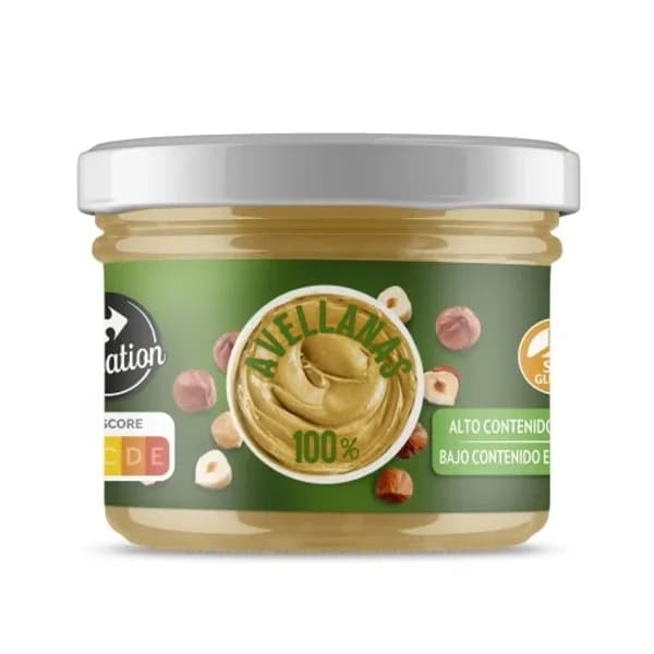 Crema de avellanas 100% Sensation Carrefour sin gluten 180 g. - 0.18 kg - Imagen del producto en Findit
