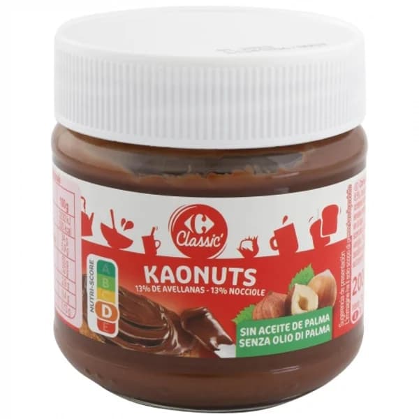 Crema de avellanas Classic Carrefour sin aceite de palma 200 g. - 0.2 kg - Imagen del producto en Findit
