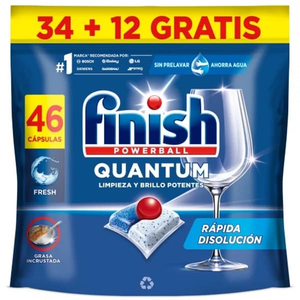 Lavavajillas máquina pastillas 34+12 lavados - 41.62 ud - Imagen del producto en Findit