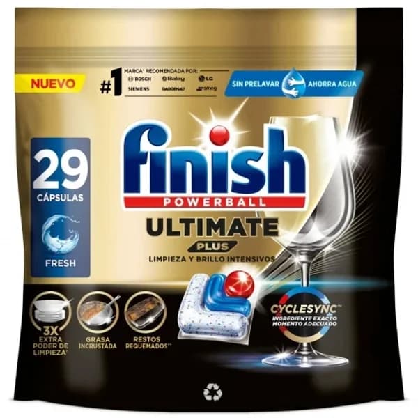 Lavavajillas a máquina en pastillas Ultimate Finish Powerball 29 ud. - 0.28 kg - Imagen del producto en Findit